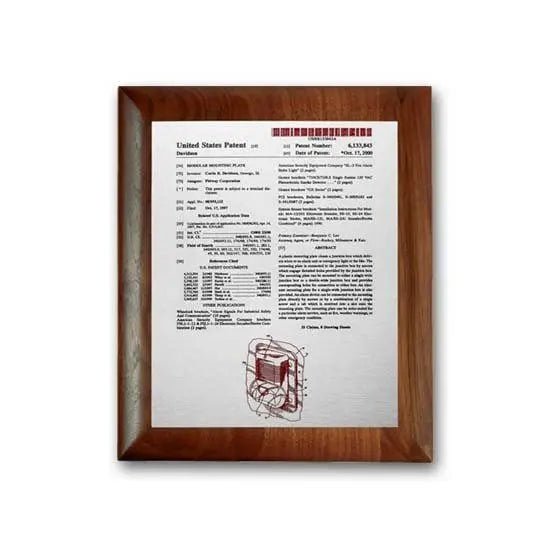 Etch Colorfill Plaq - Walnut Rolled Edge Crystal House