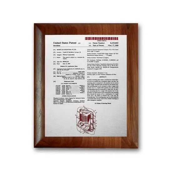 Etch Colorfill Plaq - Walnut Rolled Edge Crystal House