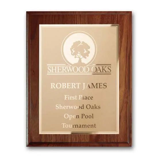 Etch Frosted Plaq - Walnut Cove Edge Crystal House