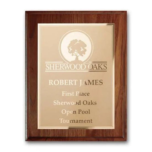 Etch Frosted Plaq - Walnut Cove Edge Crystal House