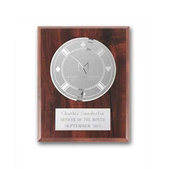 Etch Frosted Plaq - Walnut Finish Crystal House