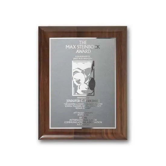 Etch Frosted Plaq - Walnut Piano Finish Crystal House
