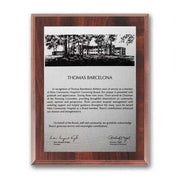 Etch Oxidized Plaq - Walnut Finish Crystal House