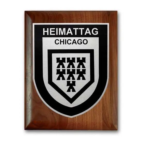 Etch Oxidized Plaq - Walnut Rolled Edge Crystal House