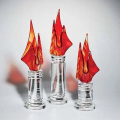 Eternal Flame - Orange Optical Crystal House