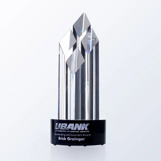 EXECUTIVE DIAMOND AWARD - BLACK CRYSTAL ROUND BASE Crystal House - Prism