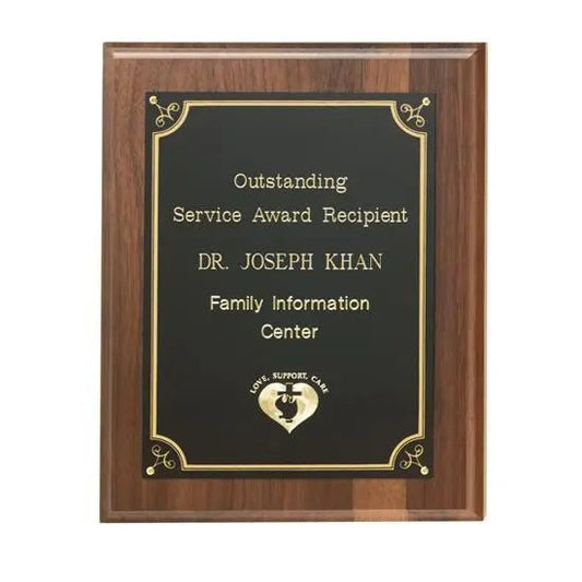 Filigree Plaque - Walnut Black Crystal House