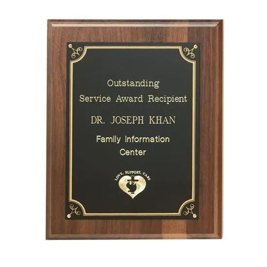 Filigree Plaque - Walnut Black Crystal House