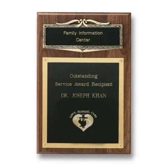 Frame Plaque - Antique Bronze Walnut Crystal House