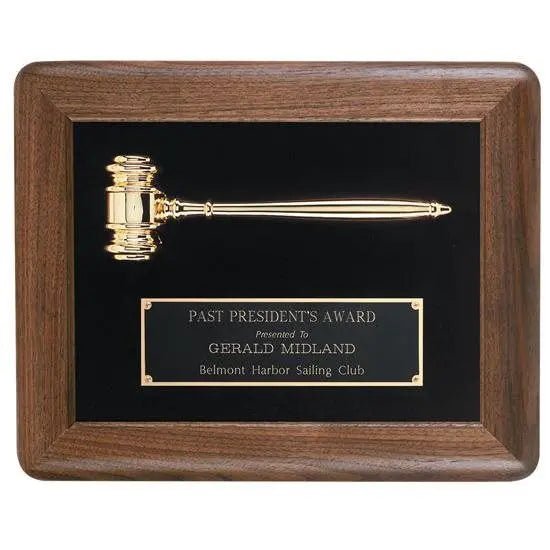 Framed Gavel Plaque Crystal House