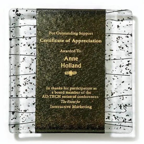 Fusion Plaque - certificate Crystal House