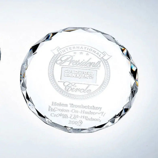 GEM-CUT CIRCLE PAPERWEIGHT Crystal House - Prism