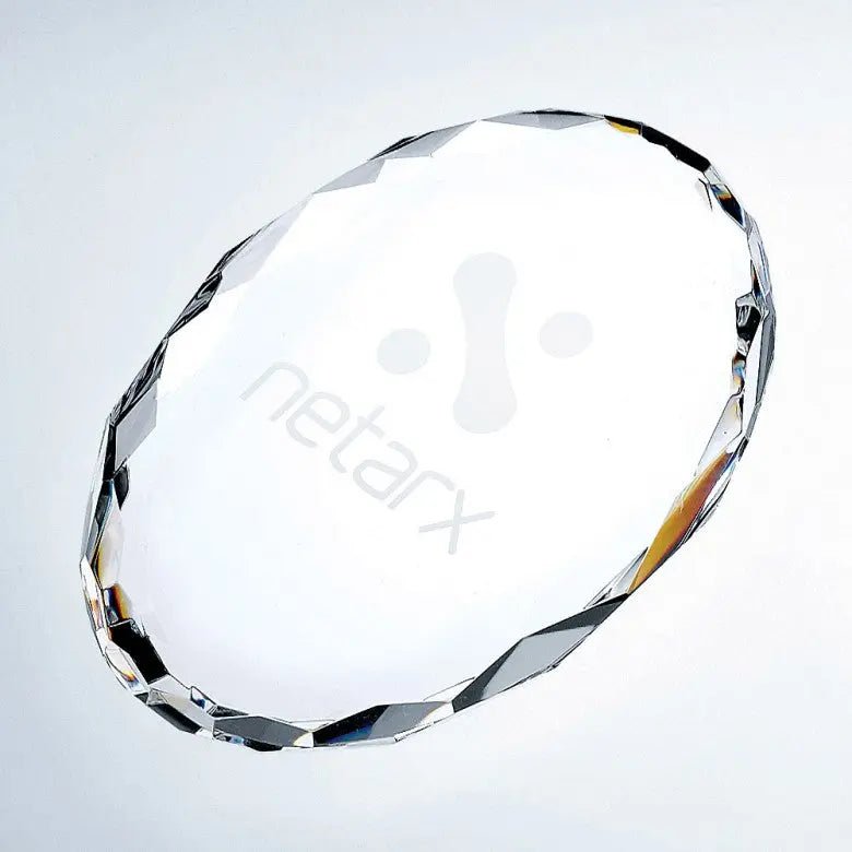 GEM-CUT OVAL PAPERWEIGHT Crystal House - Prism