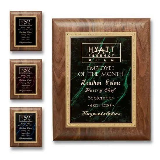 Gemstone Walnut Plaque Crystal House