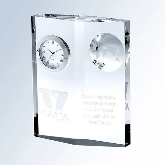GLOBE PLAQUE CLOCK Crystal House - Prism