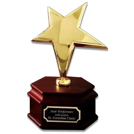 Gold Rising Star walnut base Crystal House