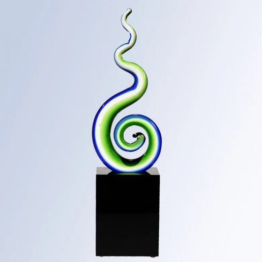 GREEN SPIRAL - ART GLASS Crystal House - Prism