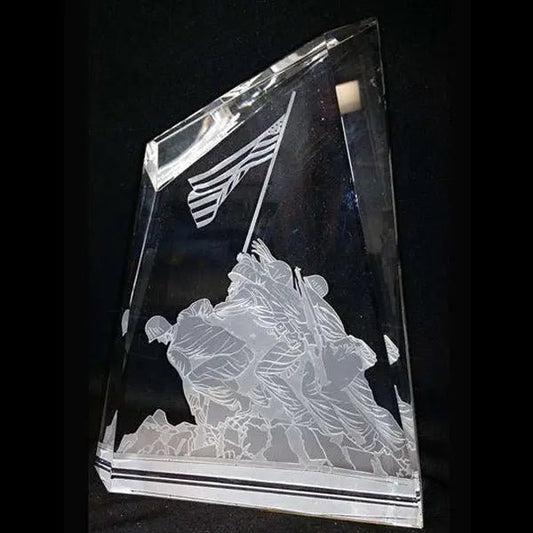 Honor American Valor with the Iwo Jima Crystal | Premium Military Collectible Crystal House