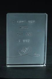 I Love You, I Win | Frosted Paperweight Crystal House