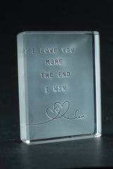 I Love You, I Win | Frosted Paperweight Crystal House