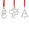 Assorted Mini Ornaments – Santa, Tree, Snowman (Set of 3)