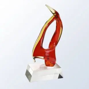 INFERNO W/ BLACK/CLEAR BASE - ART GLASS Crystal House - Prism