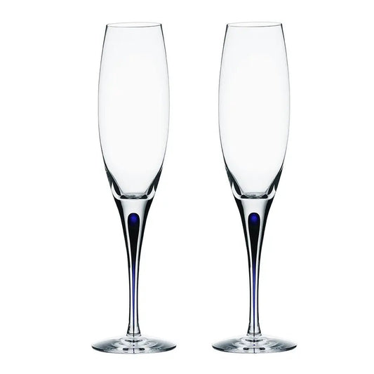 Intermezzo Blue Champagne pair Orrefors