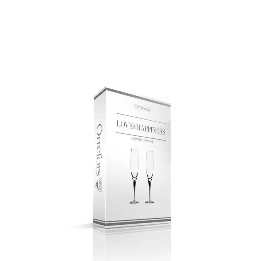 Intermezzo Blue Champagne pair Orrefors