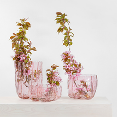 Crackle Crackle Bowl Pink Low by Ã…sa Jungnelius Kosta Boda