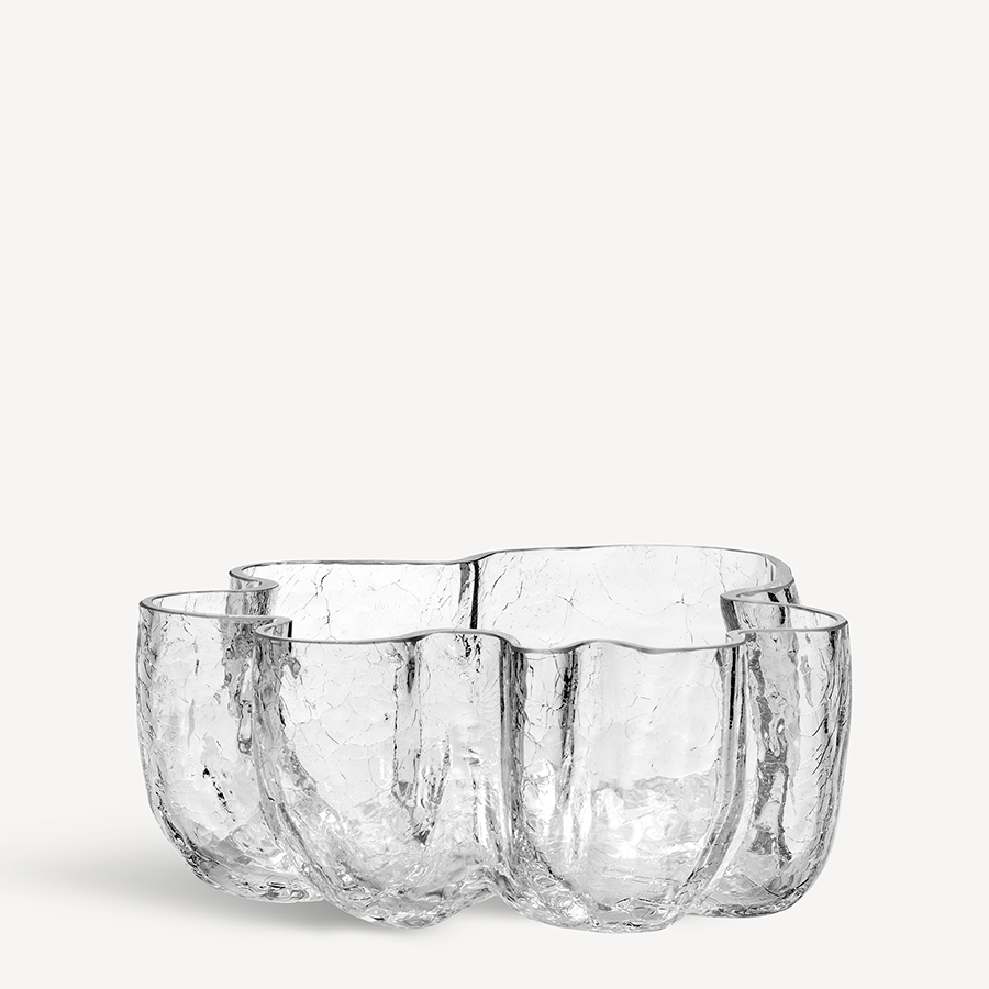 Crackle Crackle Bowl Pink Low by Ã…sa Jungnelius Kosta Boda