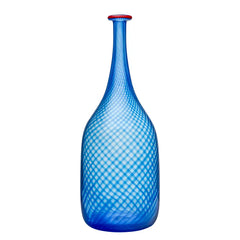Red Rim Blue Bottle by Bertil Vallien Kosta Boda