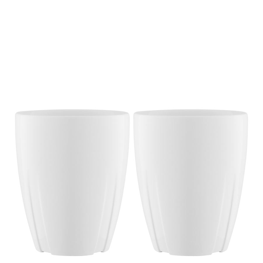 Bruk Porcelain Mug With Oak Lid (pair) Kosta Boda