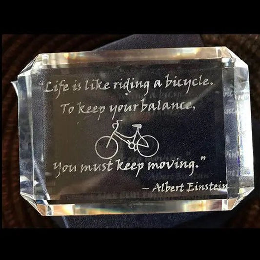 Life is like riding a bicycle Crystal House