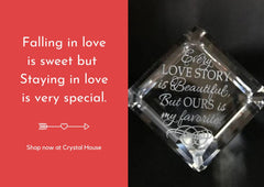 Love Diamond -Cube Paperweight Crystal House