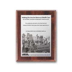 Metal Photo Plaque - Walnut Finish Crystal House