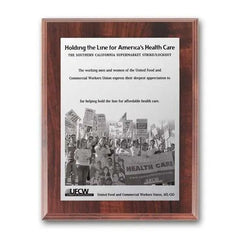 Metal Photo Plaque - Walnut Finish Crystal House