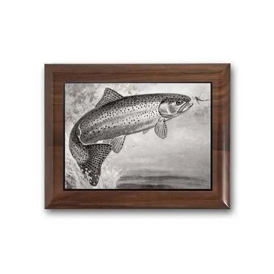 Metal Photo Plaque - Walnut Piano Finish Crystal House