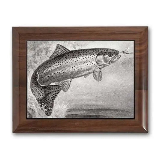 Metal Photo Plaque - Walnut Piano Finish Crystal House