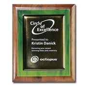 Metallic Fusion Plaque - Green Crystal House