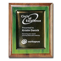 Metallic Fusion Plaque - Green Crystal House
