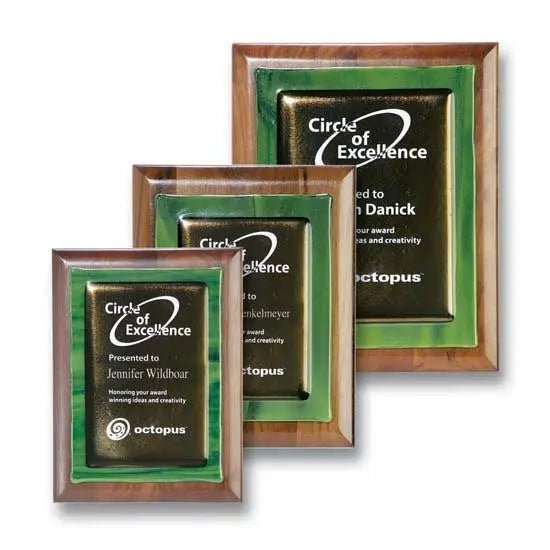 Metallic Fusion Plaque - Green Crystal House