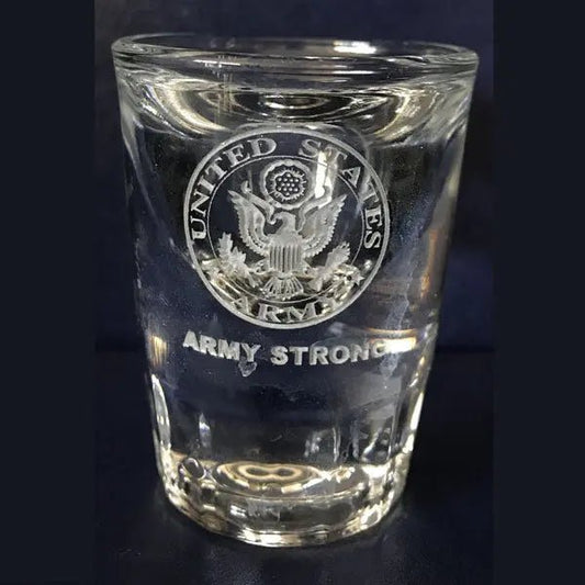 Military Insignia - Shot Glasses - Pair Crystal House