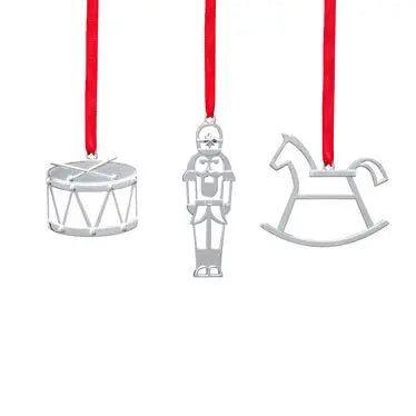 Mini Ornament Set - Rocking Horse, Drum, Nutcraker Nambé