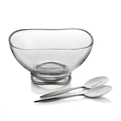 Braid Glass Salad Bowl w/ Servers