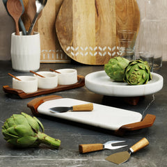 Chevron Condiment Tray w/ Spoons