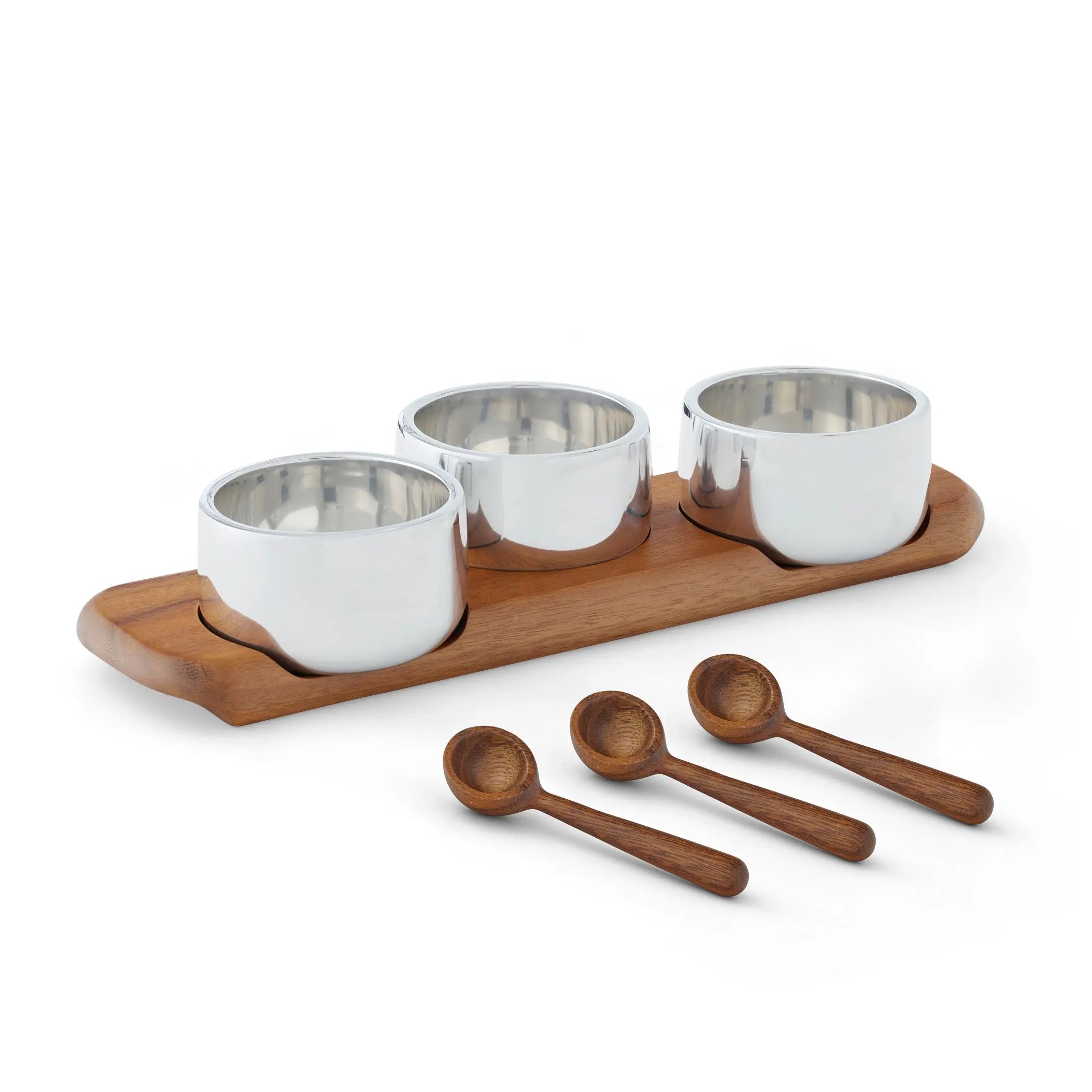 Triple Condiment Server w/ Spoons - Crystal House