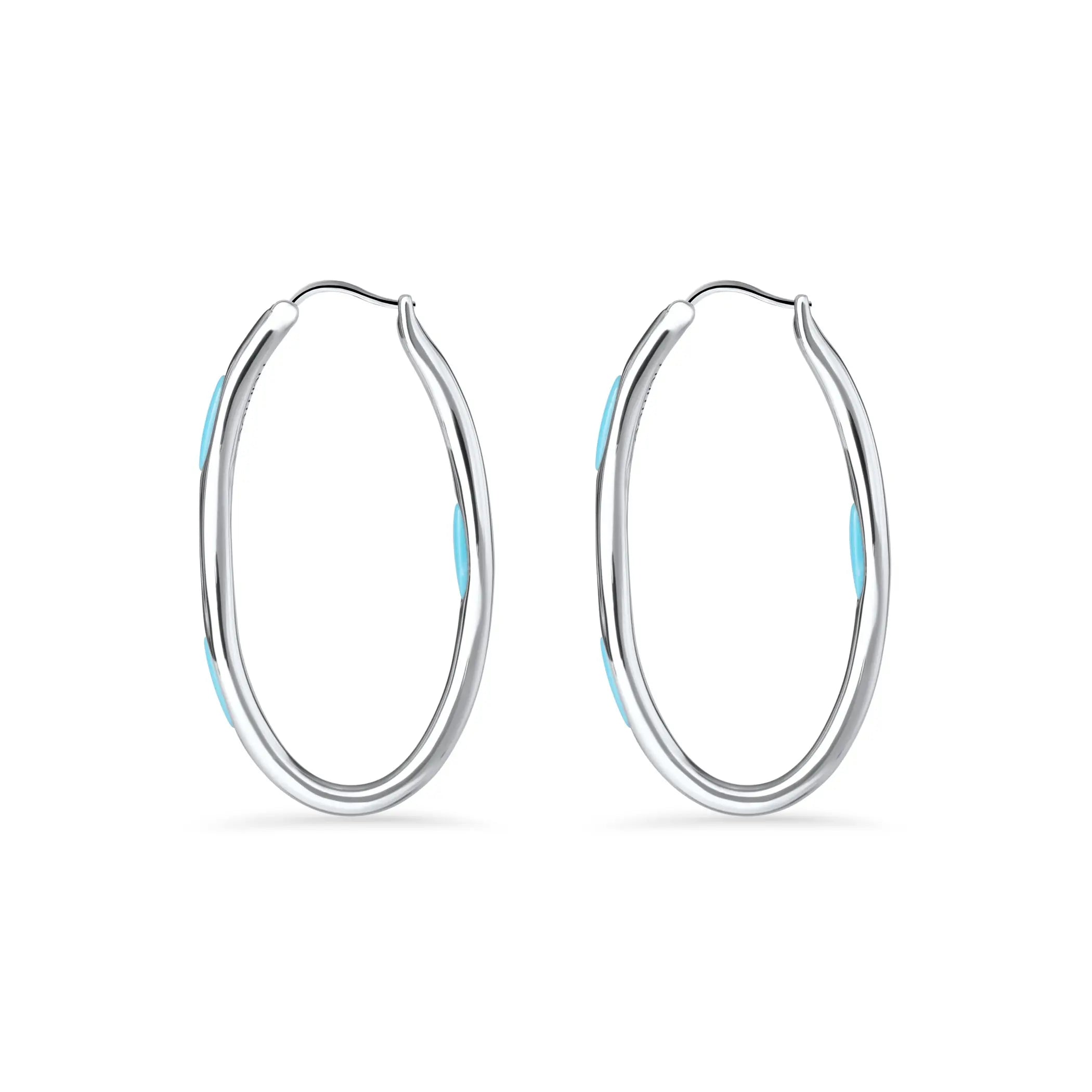 Marina Silver Flow Hoop Earrings - Crystal House