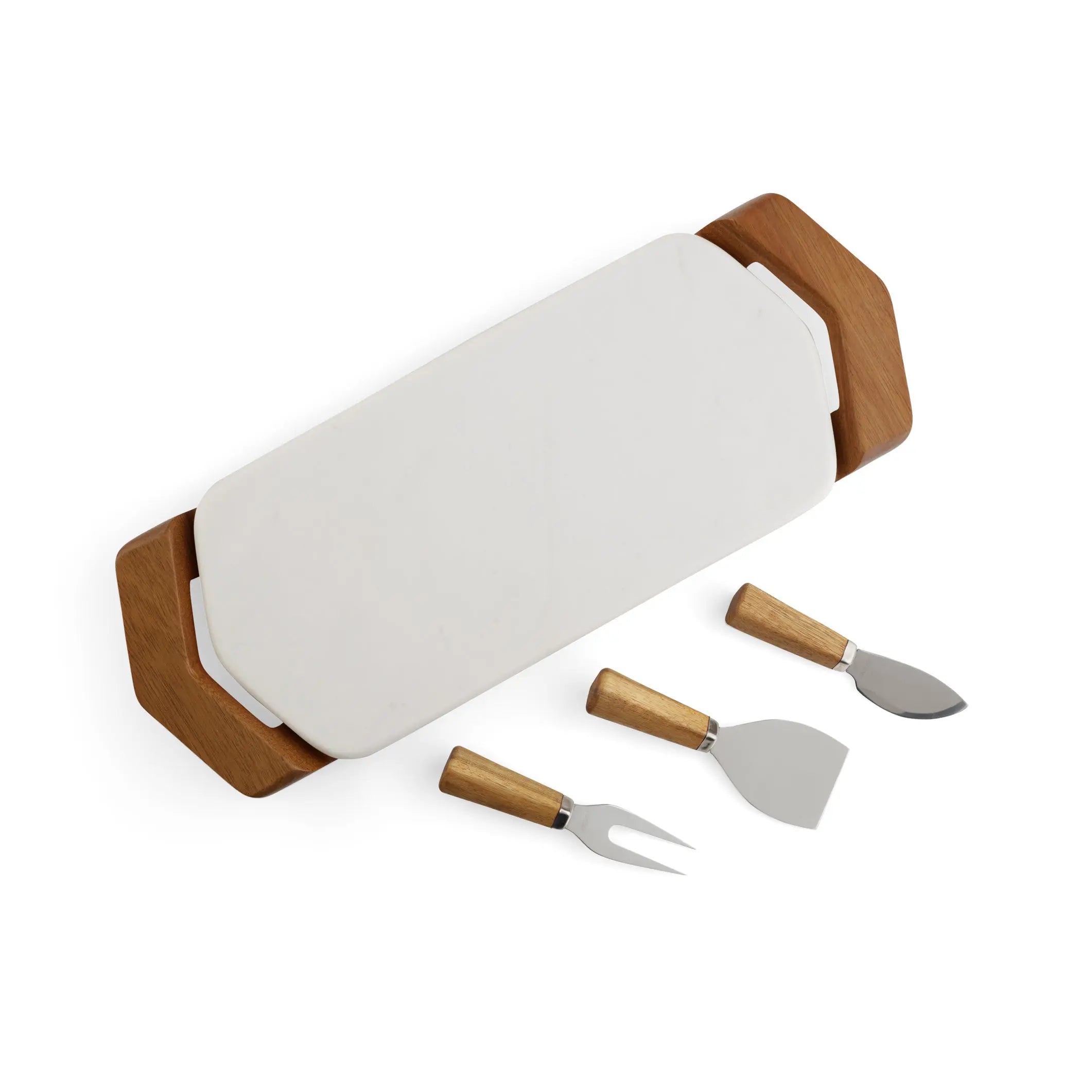 Chevron Cheese Tray w/ Knives Nambe
