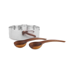 Oblong Nest Bowl w/ Wood Lid Nambe