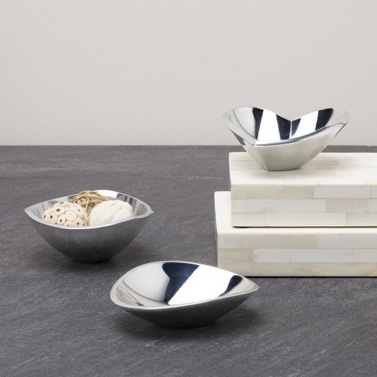Nambe Mini Bowl Set - Butterfly, Tri-Corner & Amore Designs Nambé